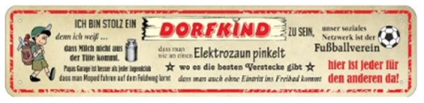 Blechschild - Dorfkind - Motiv 1 - XXL Version - S118