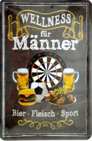 Blechschild - Wellness für Männer - BS297