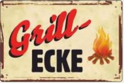 Blechschild - Grill Ecke - BS172