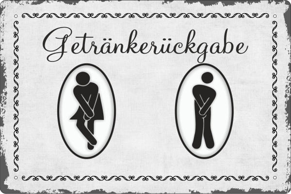 Blechschild - Getränkerückgabe - BS369