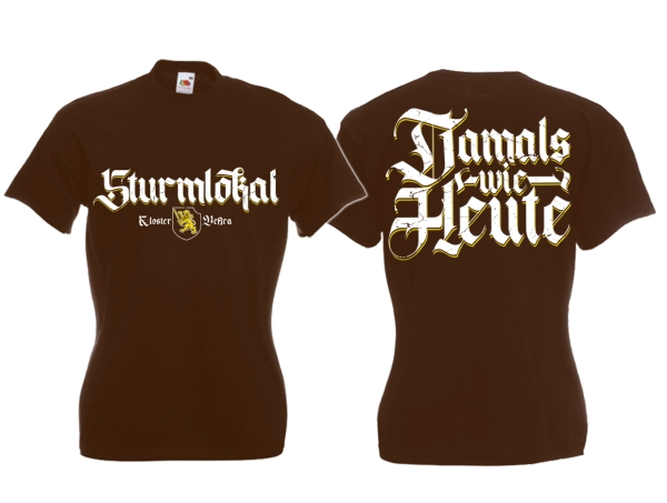 Frauen T-Shirt - Sturmlokal - Kloster Veßra - braun