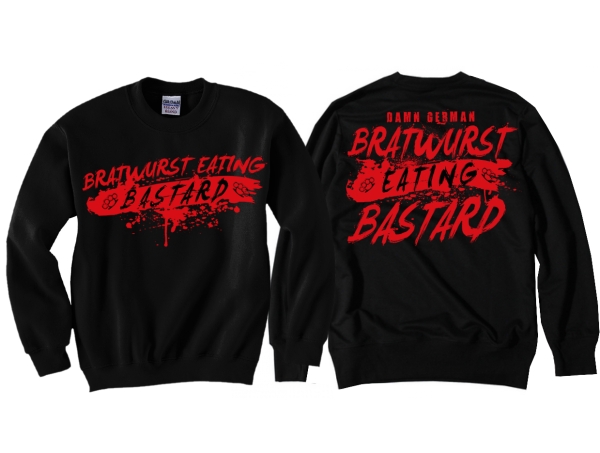 Pullover - Bratwurst eating Bastard - schwarz/rot