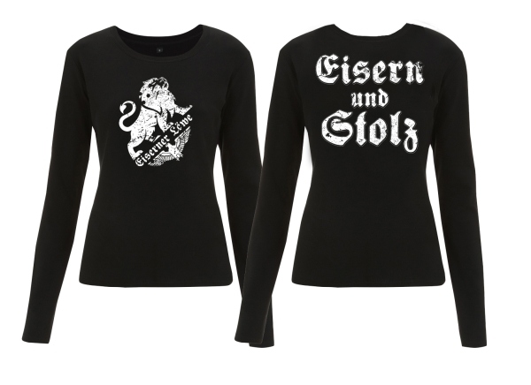 Frauen - Sweatshirt - Eiserner Löwe - Eisern und Stolz - schwarz
