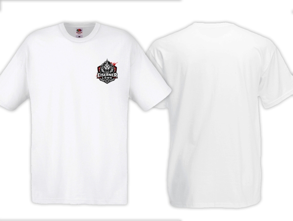 Frauen T-Shirt - Eiserner Löwe - kleines Löwenlogo - weiß