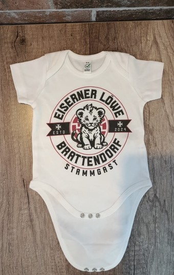 Baby-Bodie - Eiserner Löwe - Stammgast - weiß +++NUR WENIGE DA+++