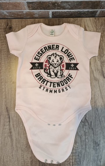 Baby-Bodie - Eiserner Löwe - Stammgast - zart rosa +++NUR WENIGE DA+++