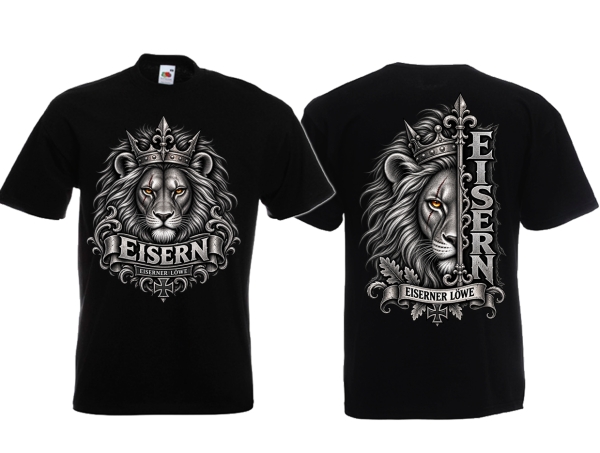Partner T-Shirt - Eiserner Löwe - Eisern Verbunden - schwarz