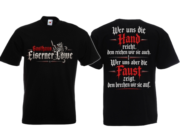 Frauen T-Shirt - Eiserner Löwe - Wer uns die Hand reicht - schwarz
