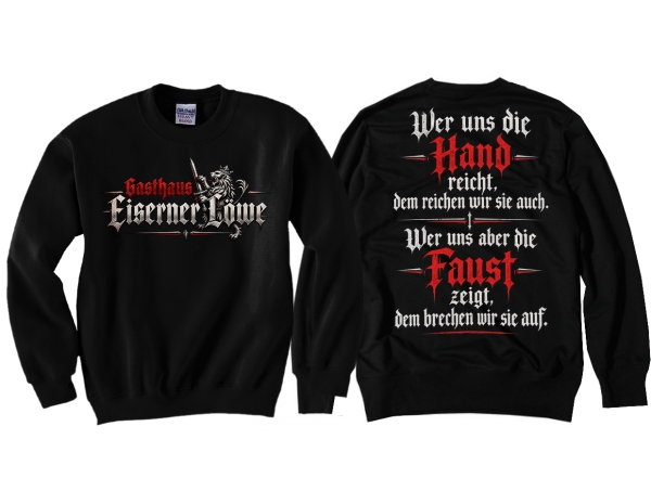 Pullover - Eiserner Löwe - Wer uns die Hand reicht - schwarz
