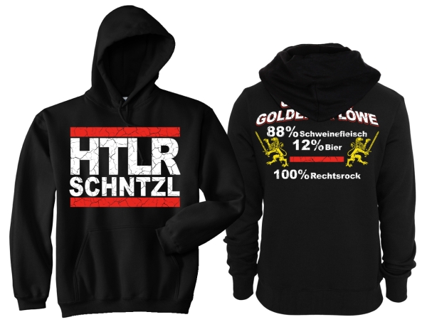 Kapuzenpullover - Gasthaus Goldener Löwe - HTLR SCHNTZL - schwarz