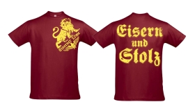 T-Hemd - Eiserner Löwe - Eisern und Stolz - burgundy T-Hemd - Eiserner Löwe - Eisern und Stolz - burgundy