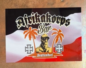 Blechschild KM - Afrikakorps Bar Brattendorf Blechschild KM - Afrikakorps Bar Brattendorf