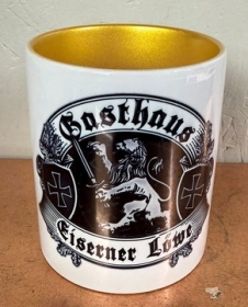 Tasse - gold - Gasthaus Eiserner Löwe