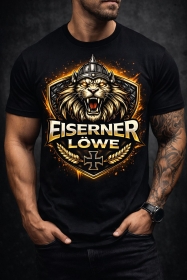 T-Hemd - Eiserner Löwe - großer Frontdruck - schwarz