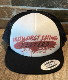 Cap Bratwurst eating Bastard - 3-Tone - schwarz/weiß - Trucker Cap+++Nur wenige da+++