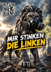 Eiserner Löwe - Mir stinken die Linken - Aufkleber Paket 10 Stück